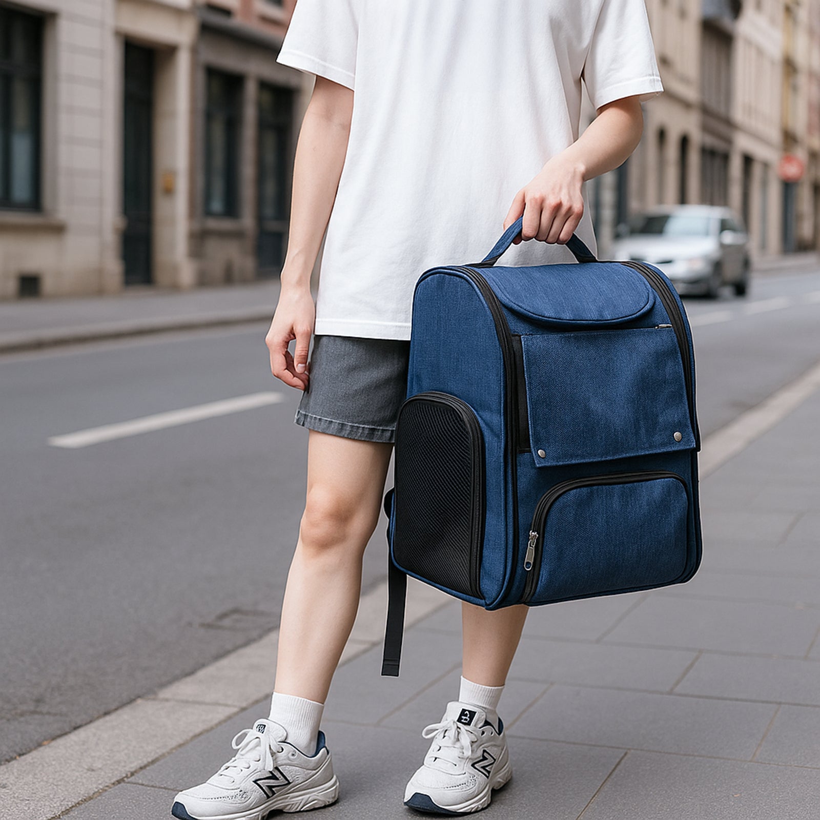 Pet Carrier Backpack, Expandable Cat Dog Carrier With Back Extension, Breathable Mesh Travel Backpack For Small Dogs Cats, Soft-Sided Pet Backpack Holds Up To 26 Lbs