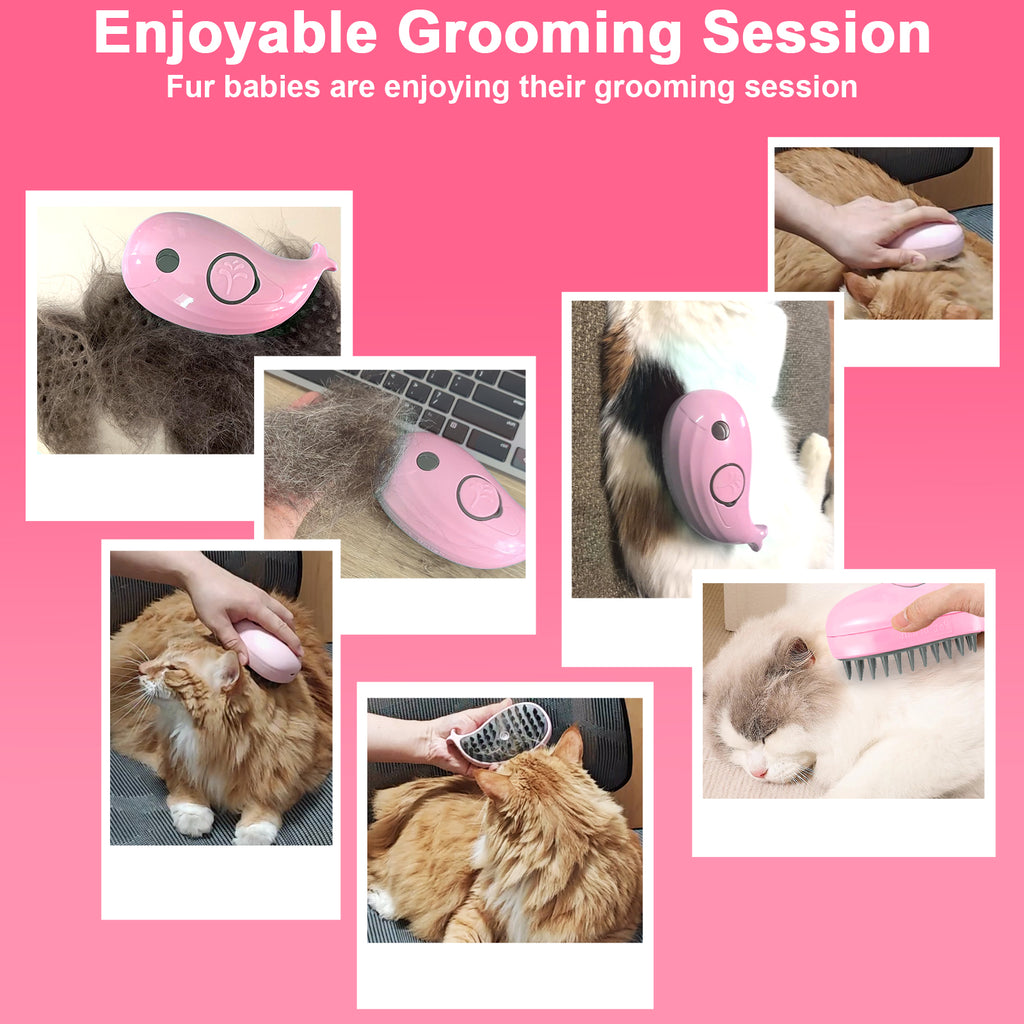 Cat Steam Brush For Shedding - Steamy Cat Brush For Indoor Cats, Cat Hair Steam Brush For Massage, Spritz Defur Comb For Cats, Pet Steamer For Dogs